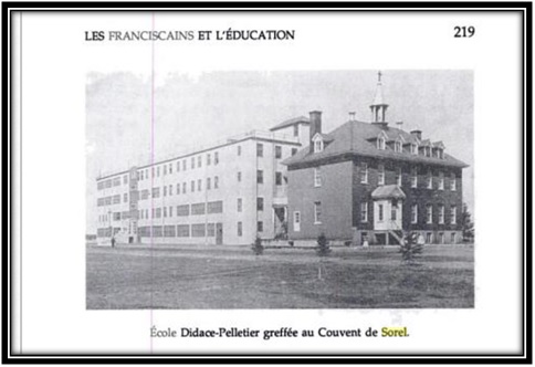 On voit sur cette photo le Monastère des Franciscains et l’école Didace Pelletier 1956. Ces photos sont tirées du livre Les Franciscains au Canada 1890-1990- page 219 